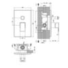 Gessi Rettangolo 44604#031 Встраиваемый однорычажный смеситель с автоматическим переключателем ванна/душ(внешние части), цвет: хром