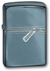 Фото Зажигалка ZIPPO Zipped Black Ice, латунь с ник.-хром. покрыт., серебр., глянцевая, 36х56х12 мм