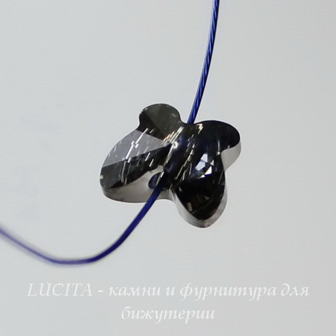 5754 Бусина в виде бабочки Сваровски Crystal Silver Night  8 мм