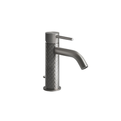 Gessi 316 54101#239 Смеситель для раковины на 1 отверстие с донным клапаном, излив 123мм, цвет: steel brushed фото