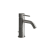 Gessi 316 54101#239 Смеситель для раковины на 1 отверстие с донным клапаном, излив 123мм, цвет: steel brushed