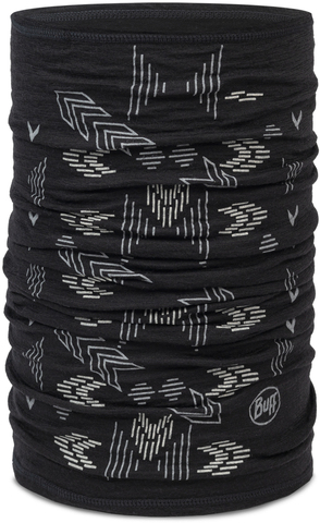 Картинка шарф-труба Buff Merino Lightweight Prints Vanyr Black - 1