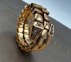 Кольцо ЗМЕЯ-SERPENTI двойная lux качество rose VGOLD