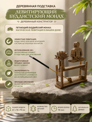 Деревянный конструктор Левитирующий Буддистский Монах (KUDRIAVSKIY)