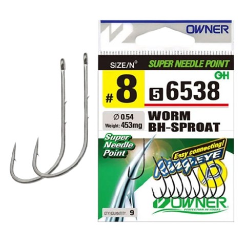 56538 № 10 Крючки OWNER WORM BH-SPROAT / продажа от 5 уп.