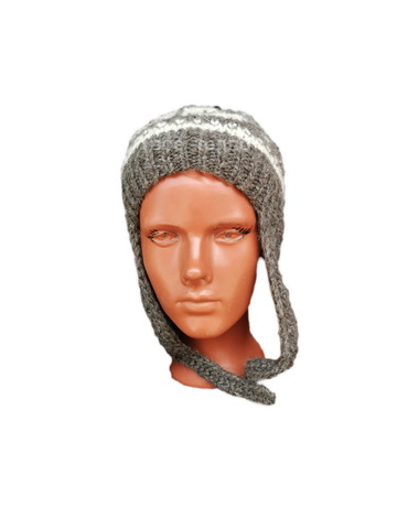 Шапка с ушами шерстяная