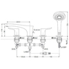 TOTO NC TBG01202R Смеситель для ванны, 525x298x226мм, на 4 отв. С ручным душем, Comfort Wave цвет: хром