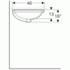 Geberit VariForm 500.754.01.2 Раковина с установкой под столешницу овальной формы, 50х40 см, без отв. под смеситель, без отв. перелива