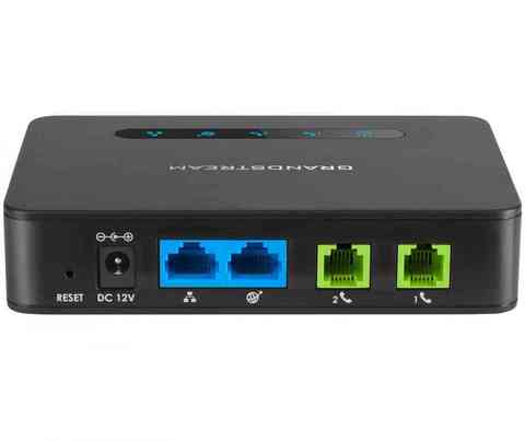 Grandstream HT812 - телефонный адаптер. 2xFXS, 1xLAN, 1xWAN, (1GbE)Gigabit Ethernet