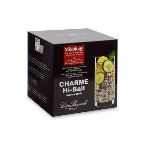 Набор из 4 стаканов для воды CHARME HI-BALL 480 мл LUIGI BORMIOLI Mixology арт. A12418G2N02AA02