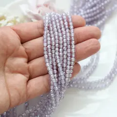 Цирконий кубический (фианит) граненый, сиреневый, 4 мм нить, К252