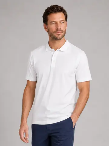 Поло однотонное Bowery NYC Mako Jersey Optic White