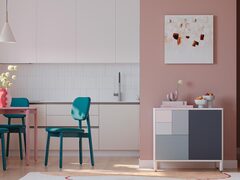 Стул с обивкой saga, рогожка, сине-зеленый