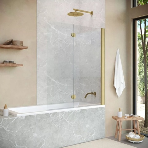 Vegas Glass E2V NOVO 120 03 01 R Шторка на ванну, золото матовое