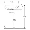 Geberit Citterio 500.543.01.1 Накладная раковина 56x40см, белый