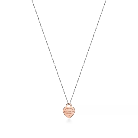 Подвеска из розового золота 18к (750 проба) на серебряной цепочке, Tiffany💝Эксклюзив