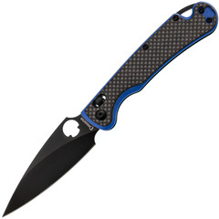 Фото Складной нож Daggerr Sting x-lock CF DLC, сталь D2, рукоять карбон + G10 сине-черная