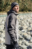 Премиальный костюм для лыж и зимнего бега Nordski Hybrid Hood Black/Grey