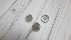 Основа-рамка для кабошонов со стразами Овальная, 2,5*3,2 см, 1 шт, металлическая..