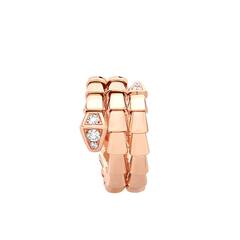 Кольцо ЗМЕЯ-SERPENTI двойная lux качество rose VGOLD