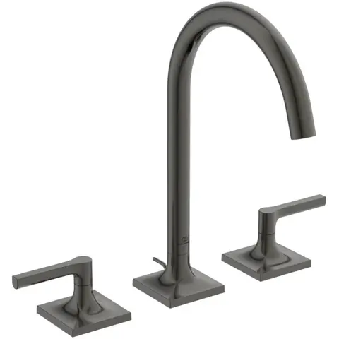 Ideal Standard Joy Neo BD144A5 Двурукоятковый смеситель для раковины под 3 отверстия, с донным клапаном, 5 л/мин Magnetic Grey / Магнит