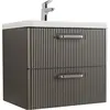BelBagno DUE-600-2C-SO-GM-P DUE База под раковину подвесная с двумя выкатными ящиками, Оружейная сталь, 600x422x500