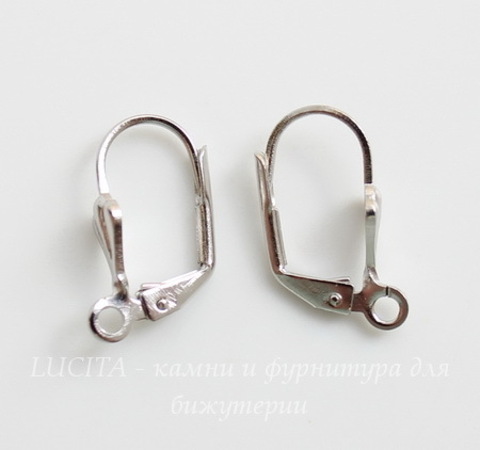 Швензы с французским замком "Ракушка", 16х6 мм (цвет - никель)