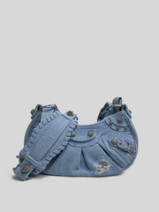 Сумка Balenciaga округлой формы джинсовая