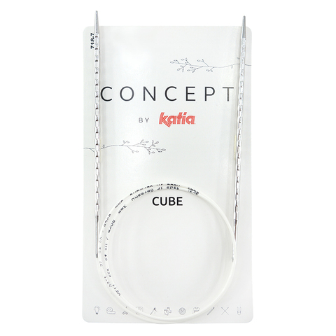 Спицы металлические круговые супергладкие c квадратным кончиком CONCEPT BY KATIA Cube №3,5, 80 см