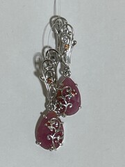 Рубин (серьги из серебра)