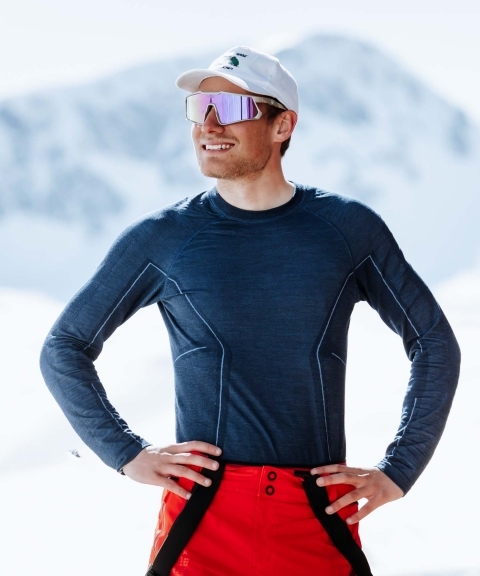 Мужской комплект термобелья с шерстью Brubeck Active Wool синий - 2