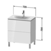 Duravit L-Cube LC659602222 Тумба напольная под раковину, 2 ящика, 704x720x481мм, цвет White High Gloss