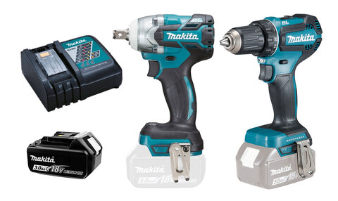 Набор Makita: гайковёрт DTW285Z, шуруповёрт DDF485Z + з/у и акб