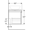 Geberit Citterio 500.565.JI.1 Тумба для раковины 118.4x54.3x50.4см, бежевый / глянцевое стекло, светлый дуб / меламин, структура дерева
