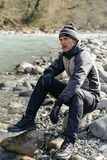 Премиальный костюм для лыж и зимнего бега Nordski Hybrid Hood Black/Grey