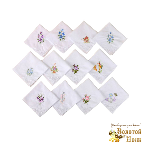 Платок носовой женский вышивка (29х29) 191203-PL1032