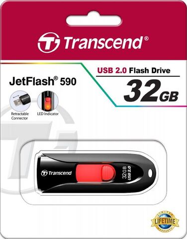 Флешки Transcend USB Flash drive 32Gb TS32GJF590K JetFlash 590, черный - купить в компании MAKtorg