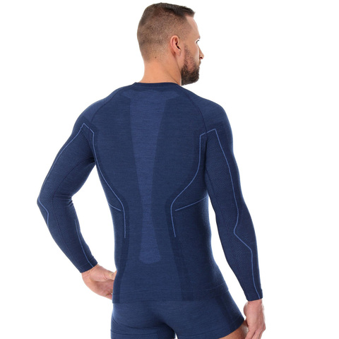 Мужской комплект термобелья с шерстью Brubeck Active Wool синий