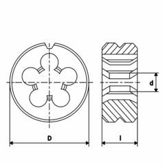 Плашка М 4,0х0,7 DINEN22568 HSS 6g 20х7мм H-Tools 240040HT