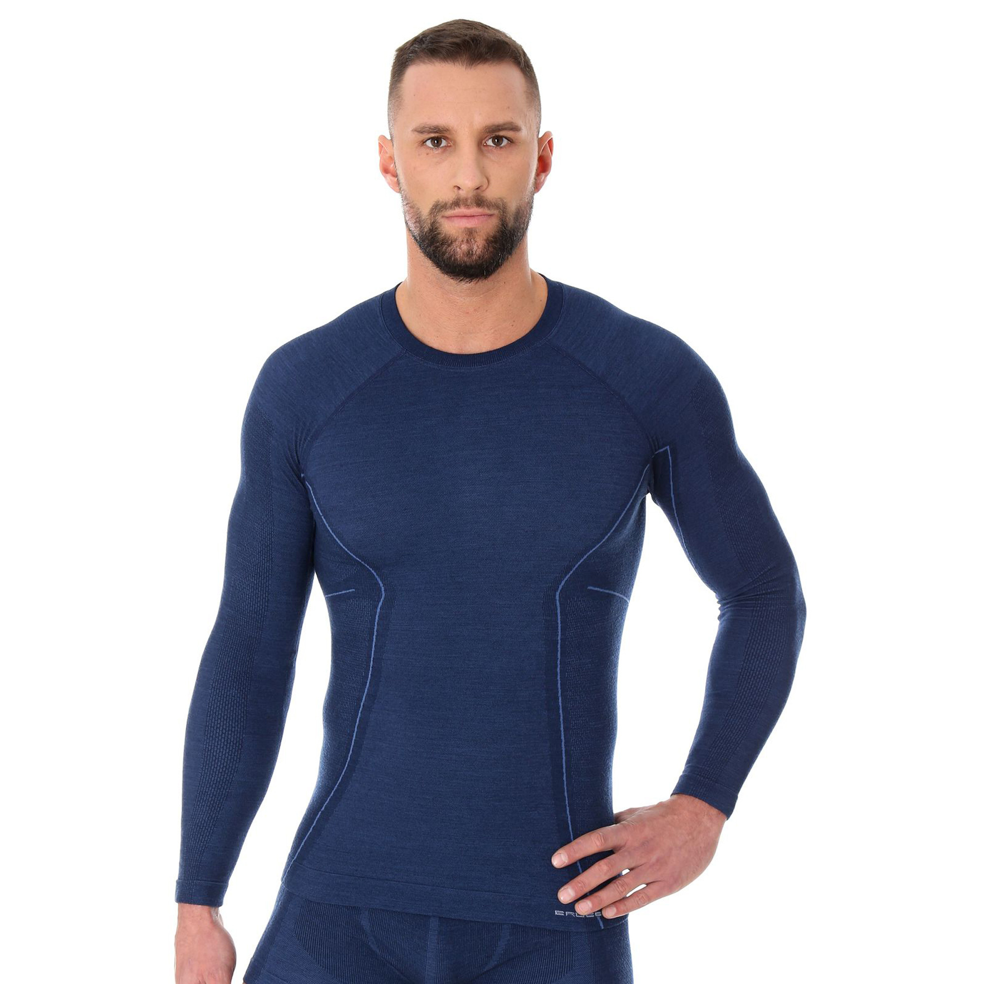 Мужской комплект термобелья с шерстью Brubeck Active Wool синий - 3