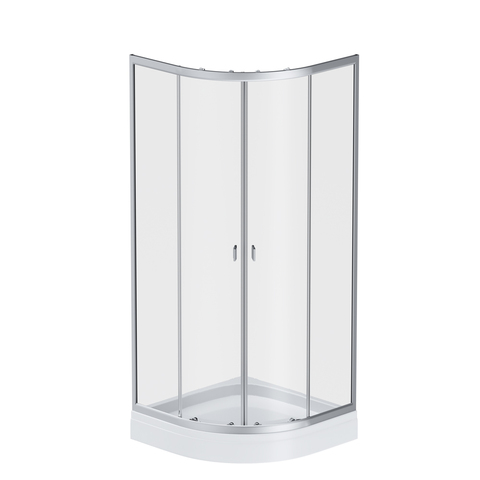 Am.Pm W88E-205-080MT64 X-Joy Twin Slide.  Душевое ограждение c поддоном. 80x80. профиль мат хром