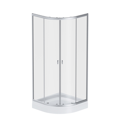Am.Pm W88E-205-080MT64 X-Joy Twin Slide.  Душевое ограждение c поддоном. 80x80. профиль мат хром фото