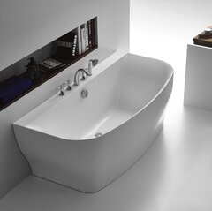 BelBagno BB74-1650-W0 Пристенная акриловая ванна в комплекте со сливом (донным клапаном), цвет: белый фото