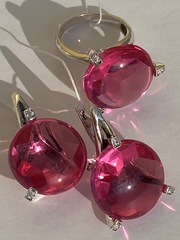 Солярис (кольцо + серьги из серебра)