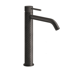 Gessi 316 54106#707 Смеситель для раковины на 1 отверстие высокий, без донного клапана, h=305мм , излив 123мм, цвет: brushed black metal pvd фото