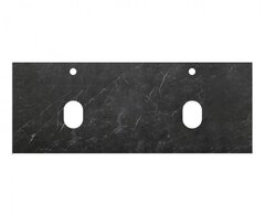 BelBagno KEP-120-2-MNO Столешница с двумя отверстиями под раковину и с двумя отверстиями под смеситель, 120.4x46.2, цвет: Marmo Nero Opaco фото