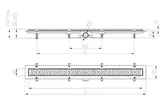 Трап линейный для пола, боковой слив, золото MCH CH650/50KN1ZL