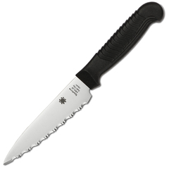 Фото Нож кухонный универсальный Spyderco Utility Knife K05SPBK, сталь MBS-26 Serrated 11.4 см, рукоять полипропилен, чёрный
