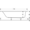 Geberit Renova Plan 554.305.01.1 Ванна прямоугольная, 170x75см