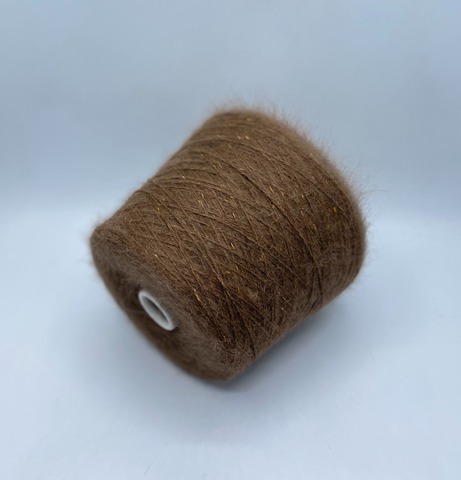 Luxury Selection by Ri.Go (пр.Италия), art-Angora Spiky Tweed, 2/9 450м/100гр.75% Ангора, 5% Вискоза, 20% Полиамид, цвет-Коричневый+твид (132/142), арт-36479